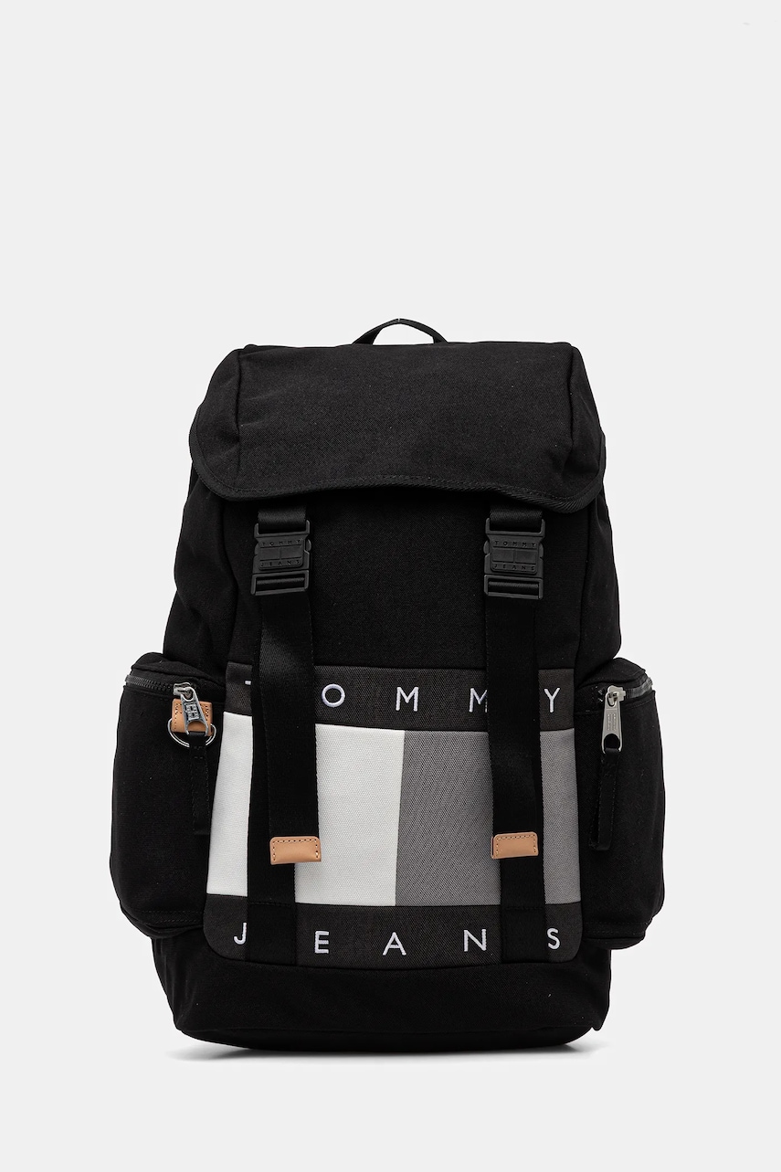 Tommy Jeans rucsac culoarea negru, mare, uni, AM0AM13731
