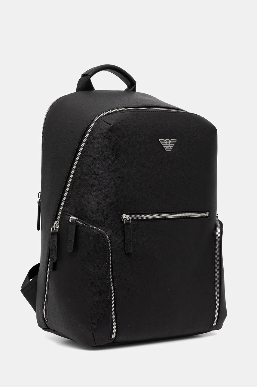 Кожаный рюкзак Emporio Armani цвет чёрный большой однотонный Y4O409 Y138E