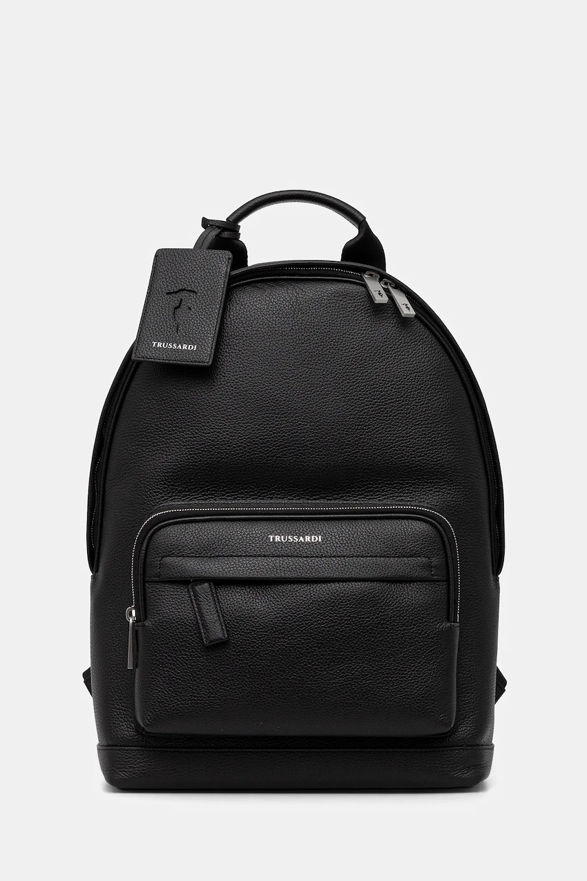 Trussardi ghiozdan de piele culoarea negru, mare, uni, Z586E005963N