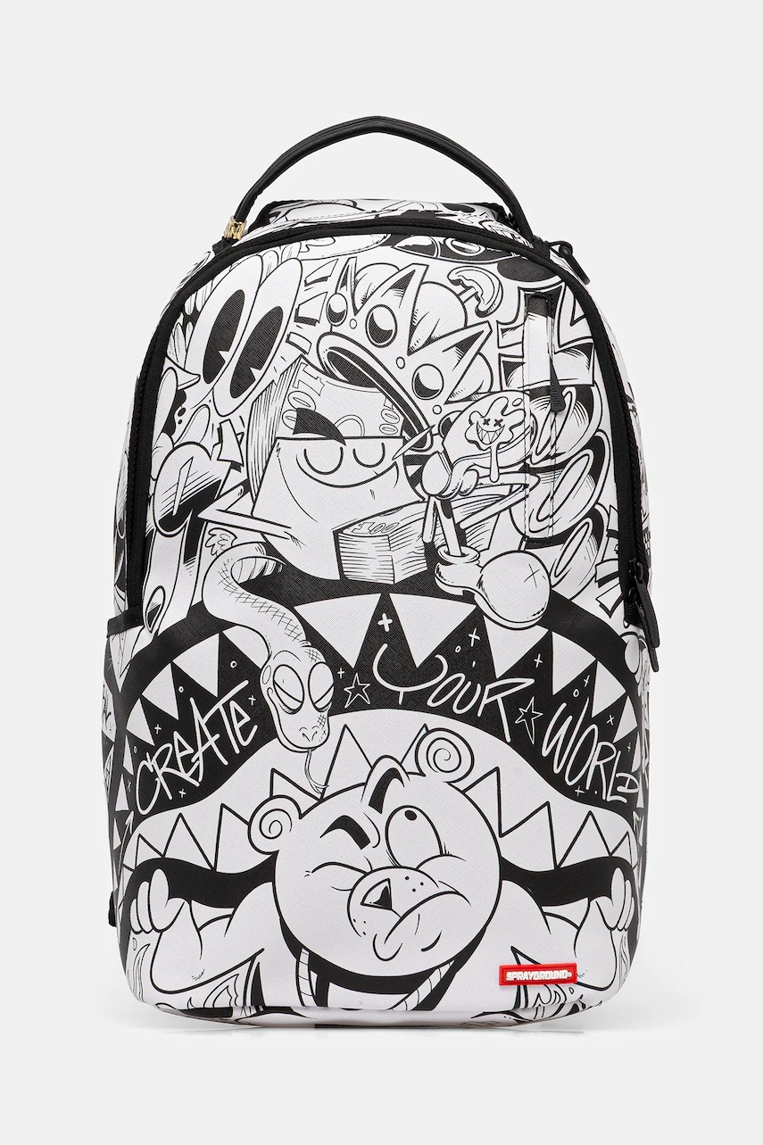 Sprayground rucsac culoarea alb, mare, cu model, 910B6852NSZ