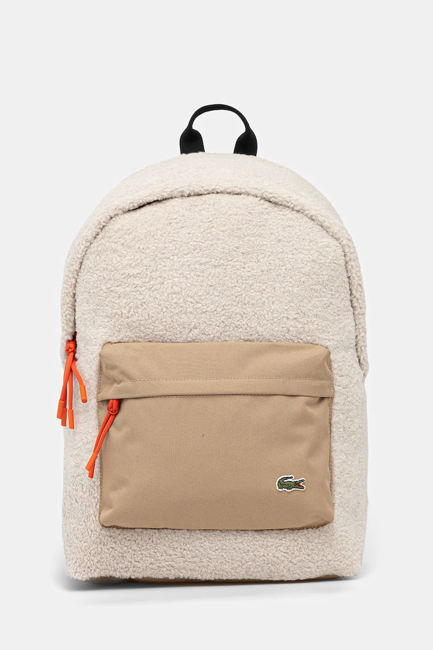 Lacoste rucsac culoarea bej, mare, cu imprimeu, NU5095NZ