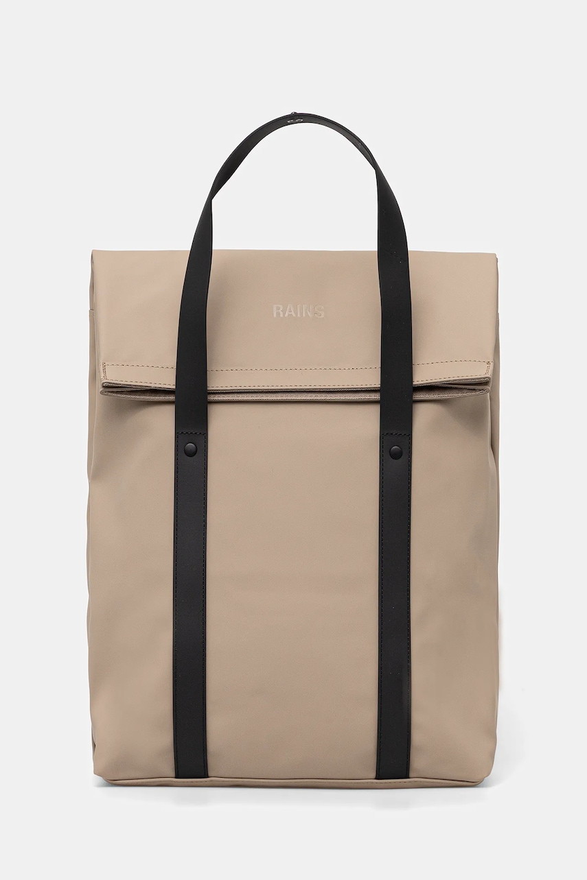 Rains rucsac 12940 2 Way Tote Backpack culoarea bej, mare, uni, 12940