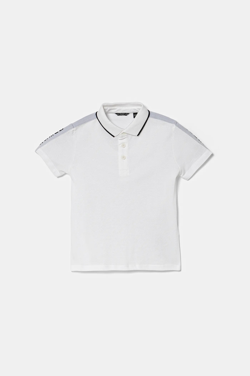 Levně Dětská bavlněná polokošile Guess bílá barva, hladká, L4GP03 KAPY0