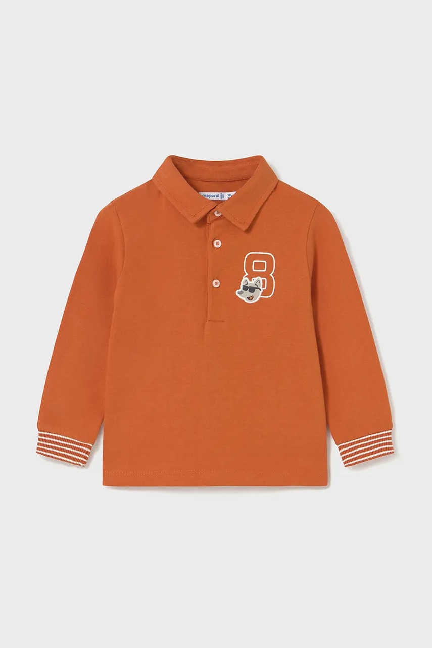 Mayoral tricou polo culoarea portocaliu, 2101