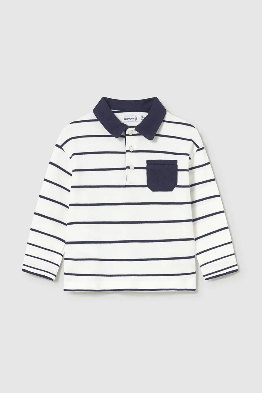 Mayoral tricou polo pentru copii culoarea alb, 2103