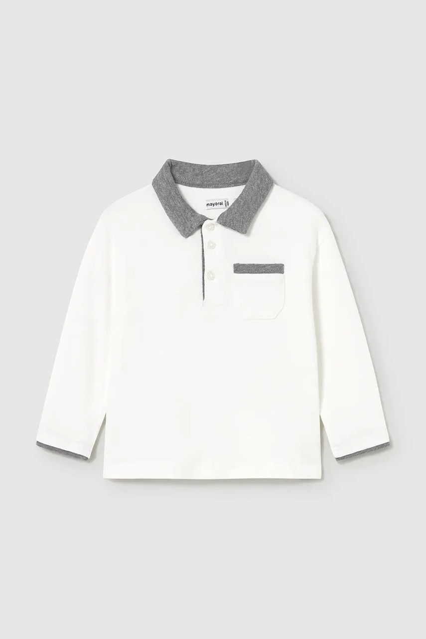 Mayoral tricou polo pentru copii culoarea alb, 2103