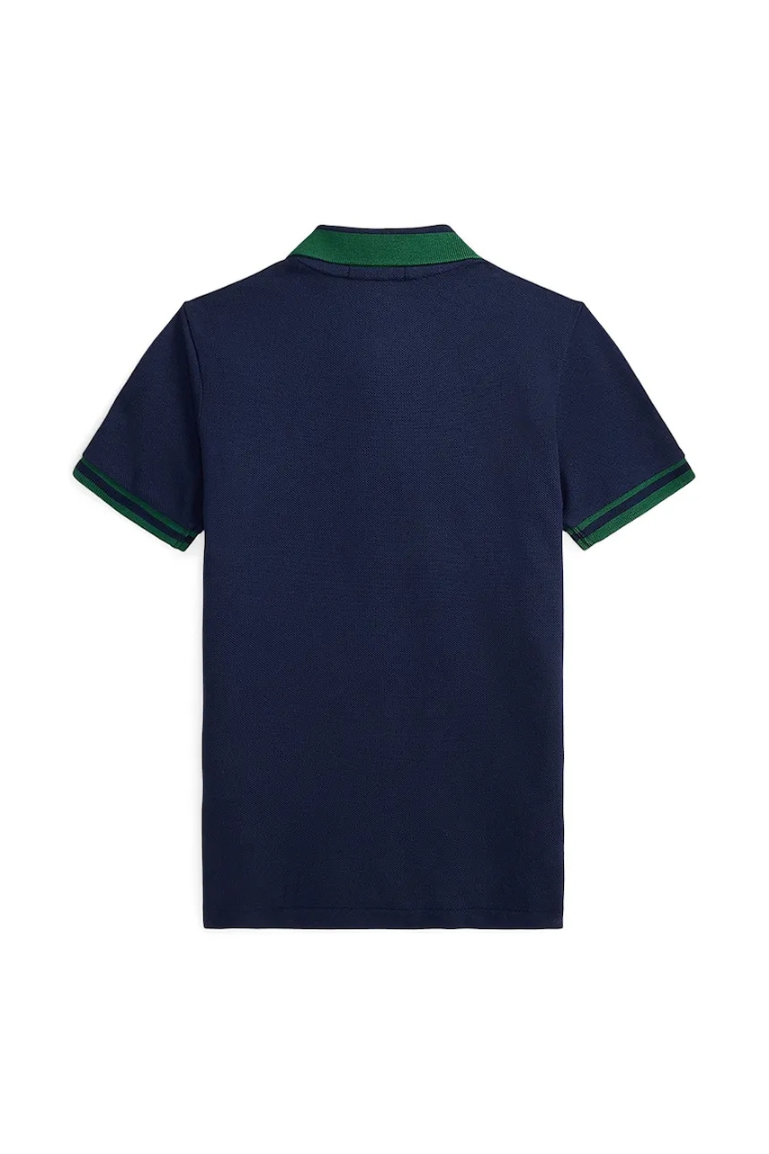 Хлопковый детский лонгслив Polo Ralph Lauren цвет синий узор 322980428001 Хлопковый детский лонгслив Polo Ralph Lauren цвет синий узор 322980428001