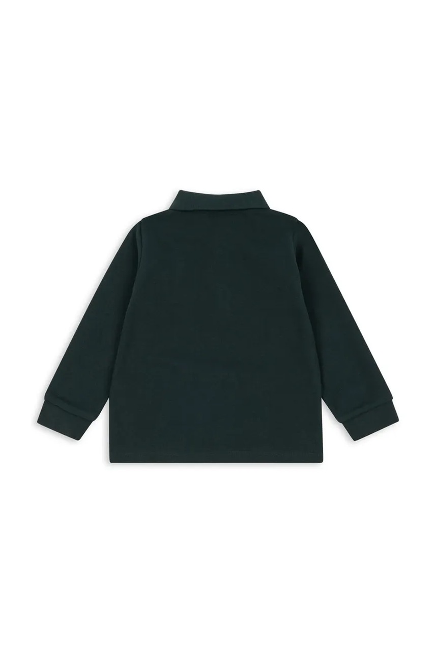 Детское хлопковое поло Konges Sløjd FLORIAN LS POLO GOTS цвет зелёный однотонное KS103811 Детское хлопковое поло Konges Sløjd FLORIAN LS POLO GOTS цвет зелёный однотонное KS103811