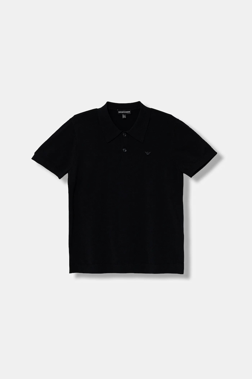 Emporio Armani tricou polo copii culoarea bleumarin, uni, EB000851 AF19792
