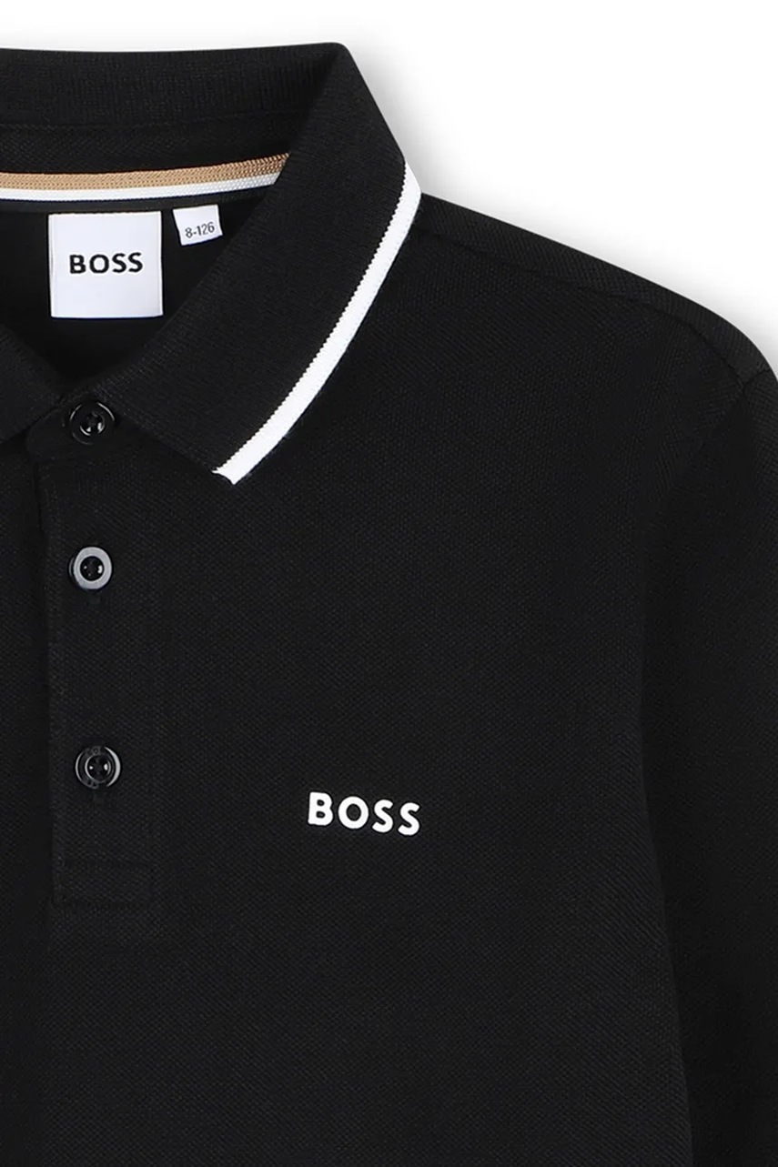 Detská bavlnená polokošeľa BOSS