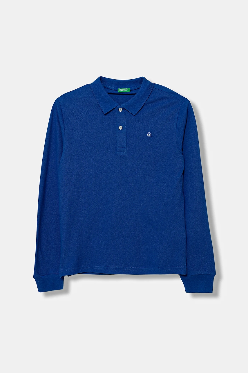 United Colors of Benetton longsleeve din bumbac pentru copii uni, 3089C300Z