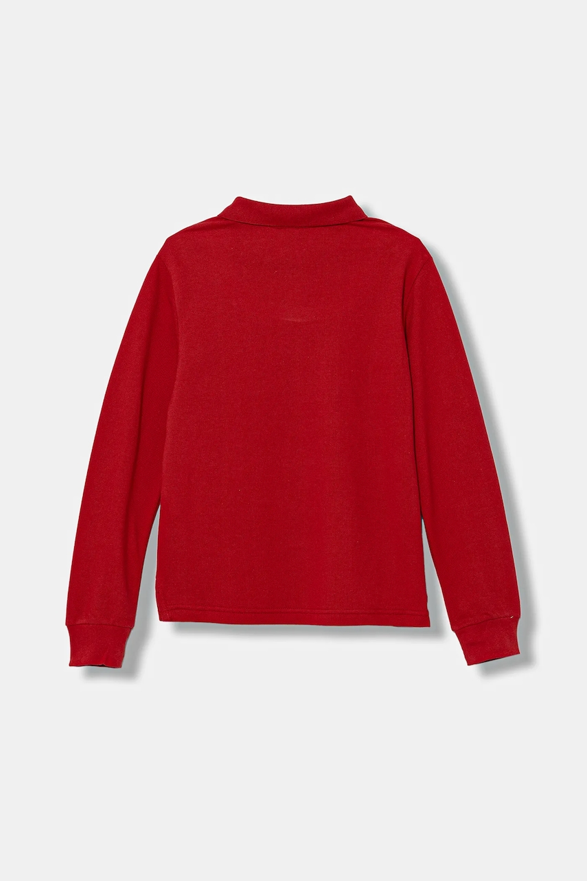 Хлопковый детский лонгслив United Colors of Benetton цвет красный однотонная 3089C300Z Хлопковый детский лонгслив United Colors of Benetton цвет красный однотонная 3089C300Z