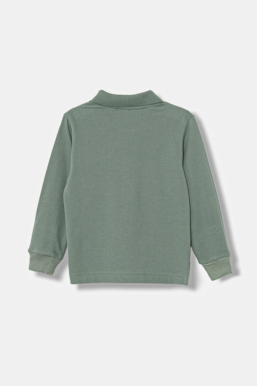 Хлопковый детский лонгслив United Colors of Benetton цвет зелёный однотонный 3089G3009 Хлопковый детский лонгслив United Colors of Benetton цвет зелёный однотонный 3089G3009