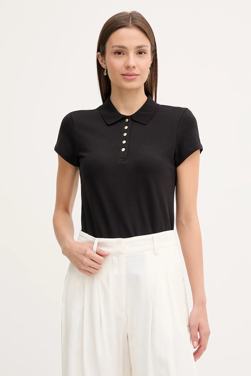 Levně Polo tričko Tommy Hilfiger dámské, černá barva, WW0WW45768