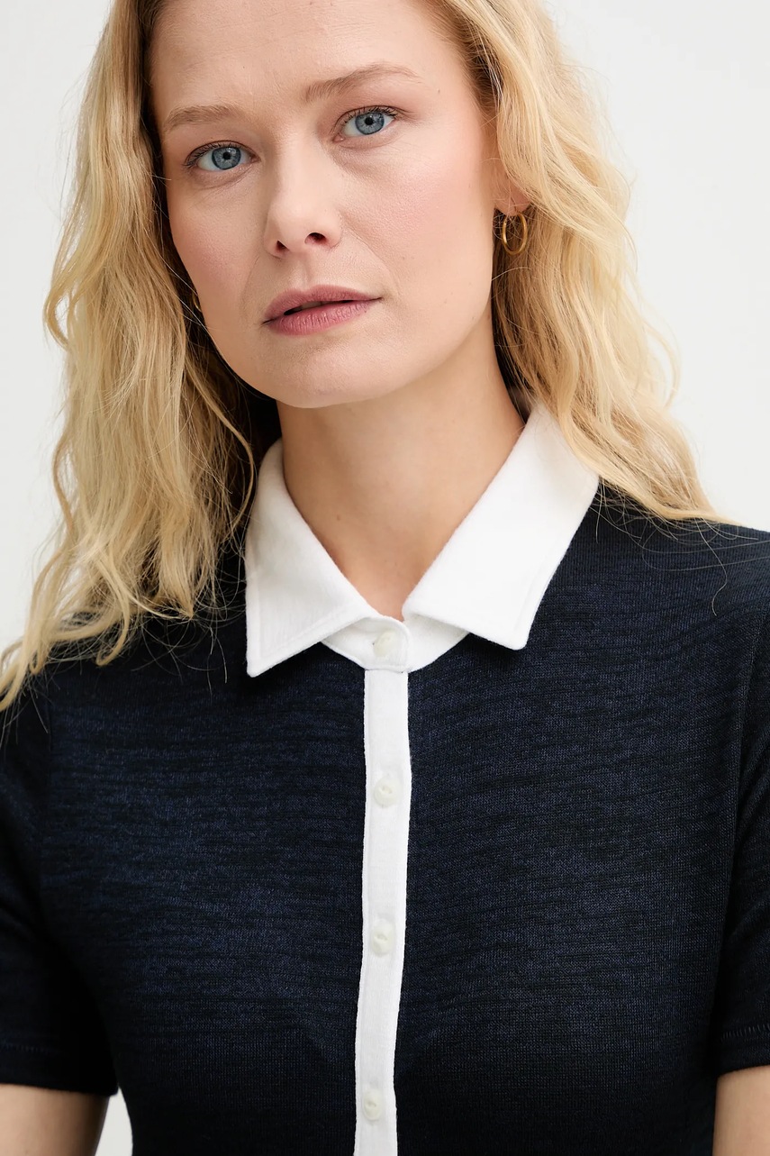 Πόλο Rag & Bone χρώμα: ναυτικό μπλε, WCC24FT019JY19 φωτογραφία