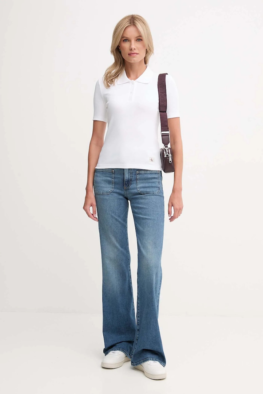 Поло Calvin Klein Jeans цвет белый LV047C907G Поло Calvin Klein Jeans цвет белый LV047C907G
