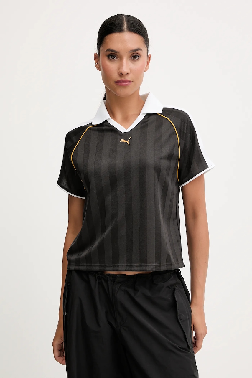 Puma tricou polo culoarea negru, 632157