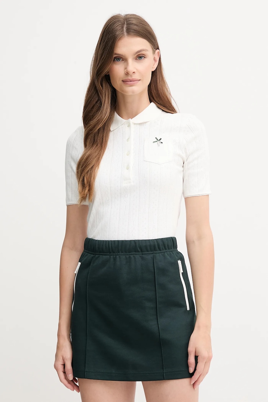 Lacoste polo de bumbac culoarea alb, DF5296