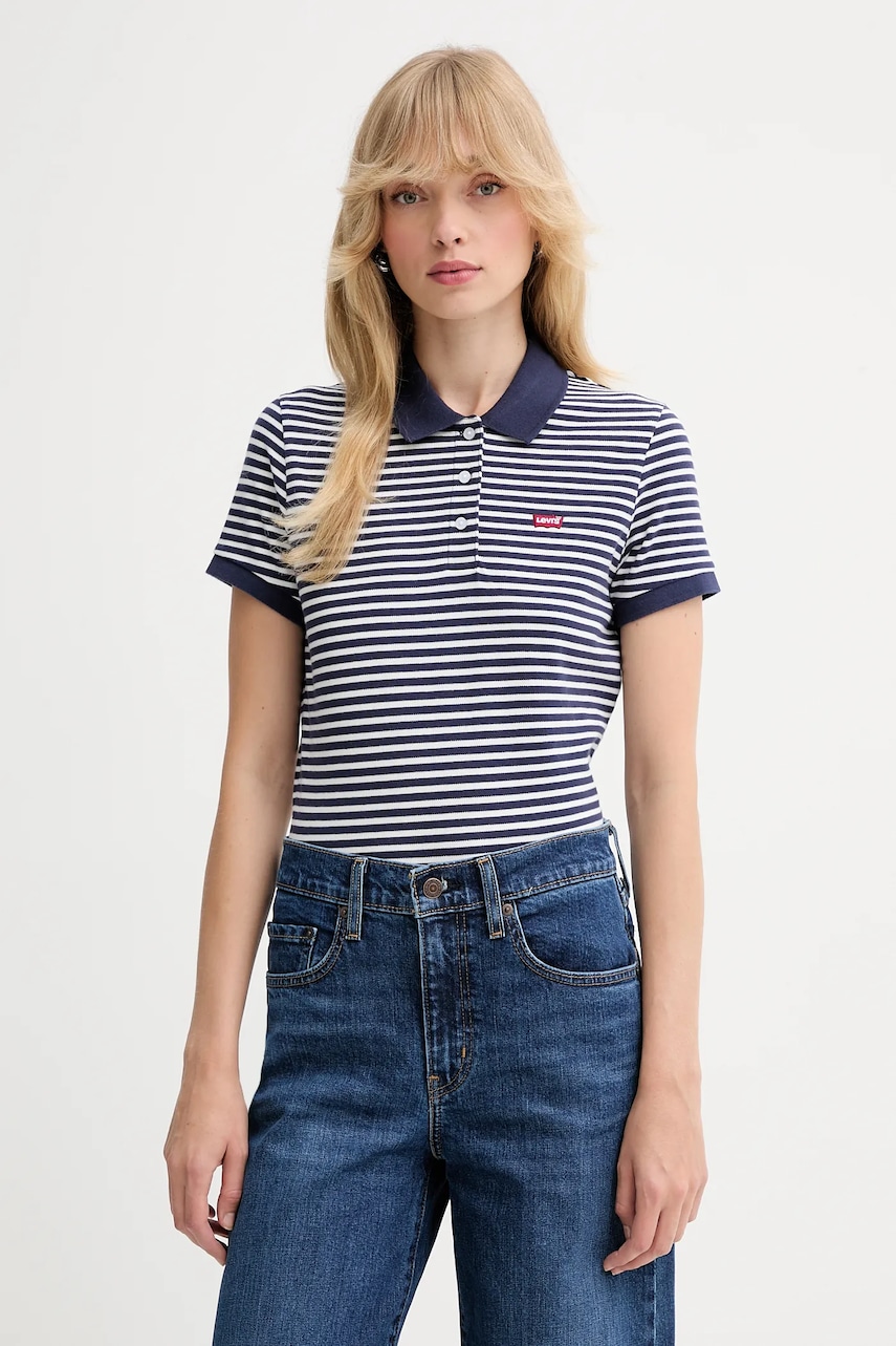 Levi\'s tricou polo culoarea bleumarin, 52599