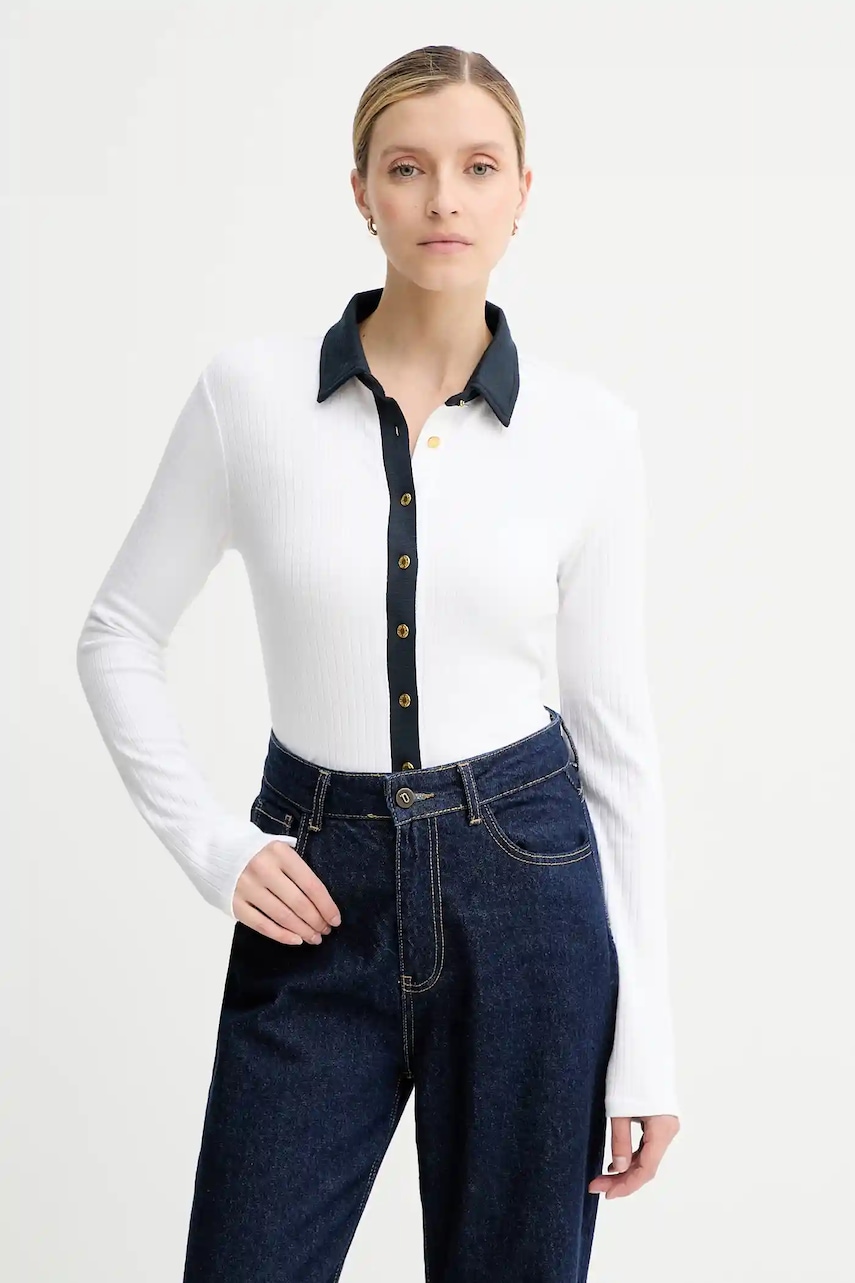 Rag & Bone longsleeve culoarea alb, RE0C25FP3LW