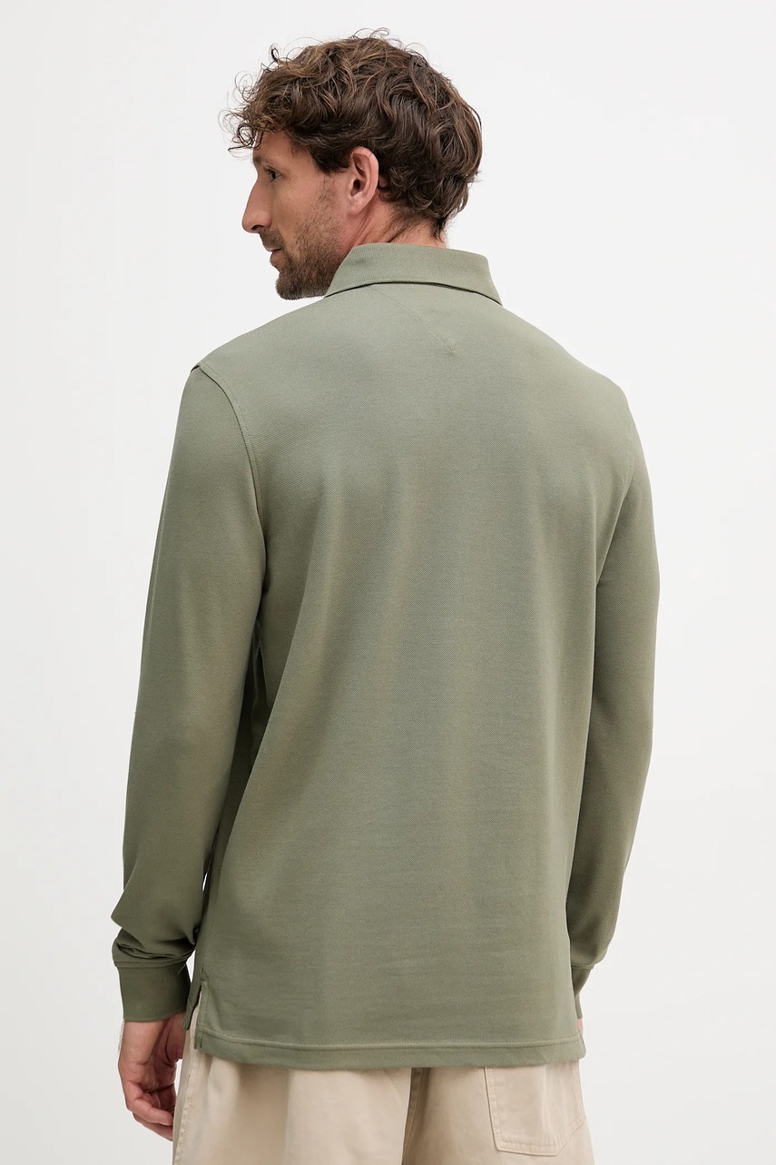 Лонгслив Tommy Hilfiger цвет зелёный однотонная MW0MW20183