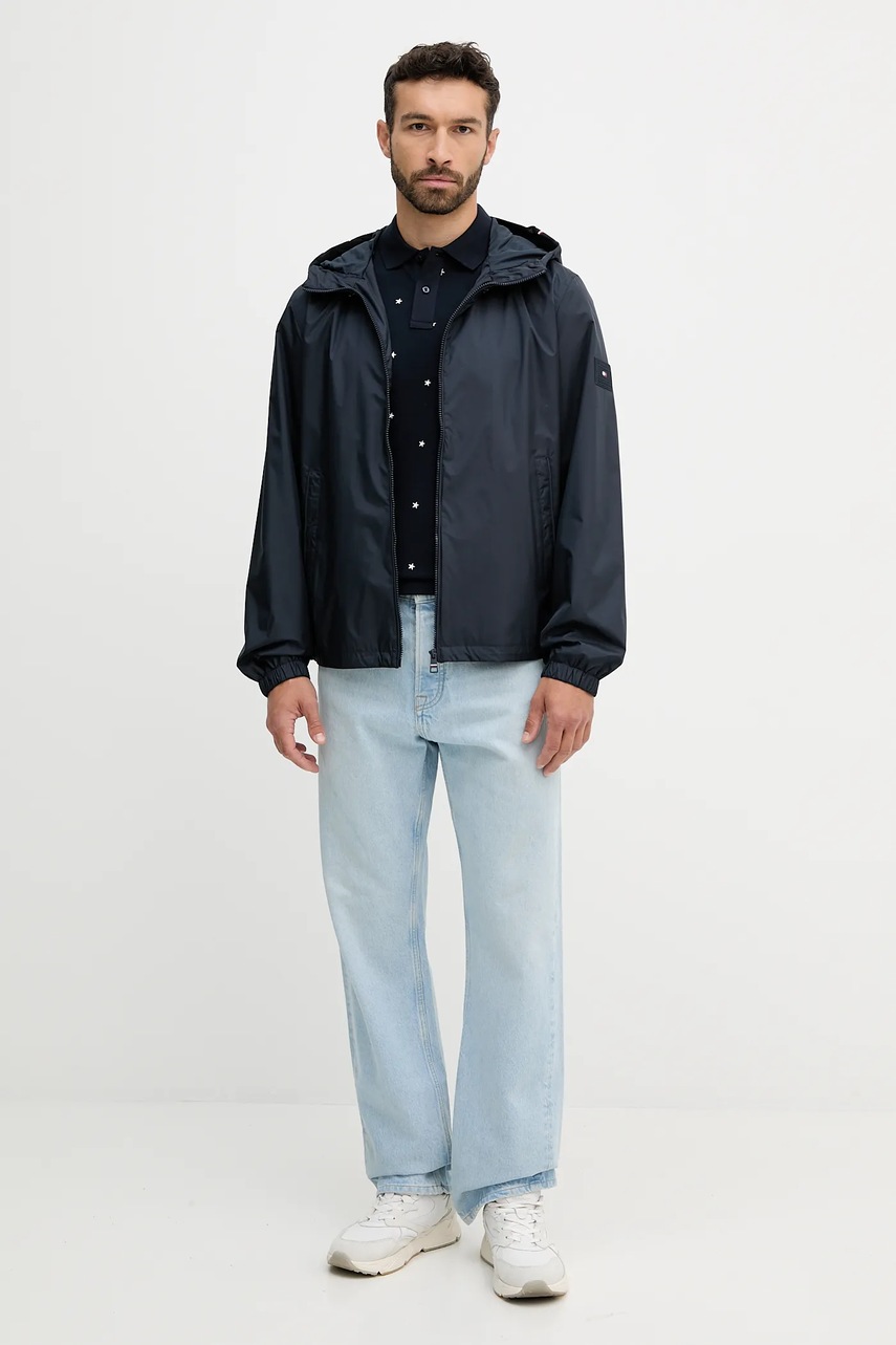 Поло Tommy Hilfiger цвет синий с аппликацией MW0MW39835