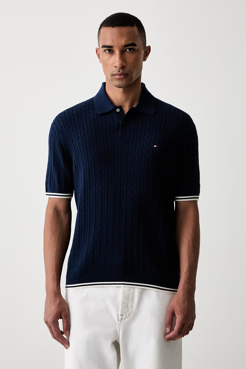 Tommy Hilfiger polo tricotat pentru bărbați din bumbac