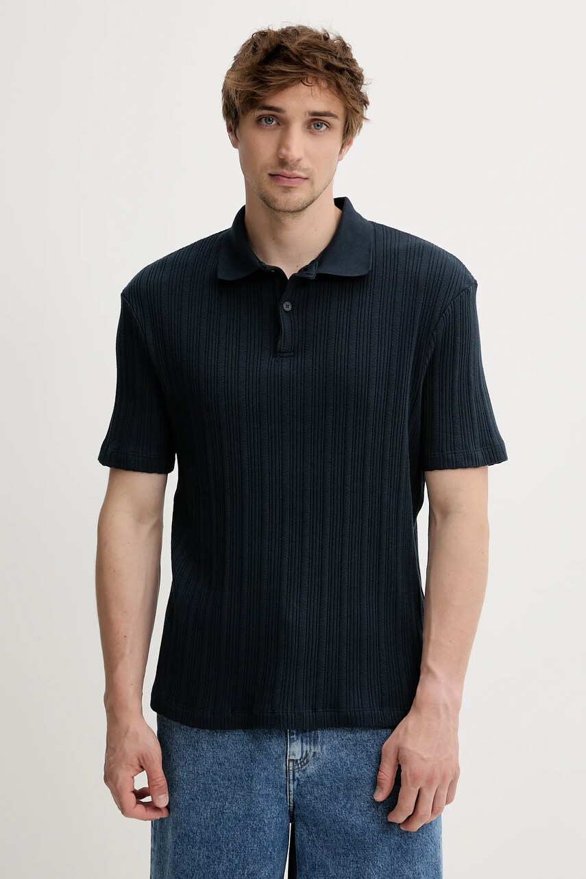 Samsoe Samsoe polo de bumbac SAKEVIN culoarea bleumarin, uni, M25200034