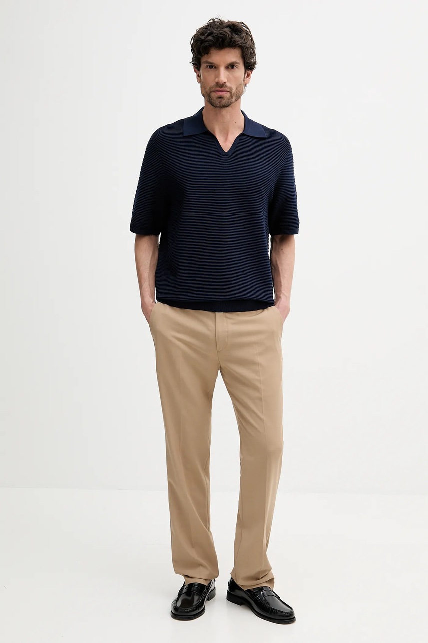 Поло Calvin Klein цвет синий однотонное LV04LC323G