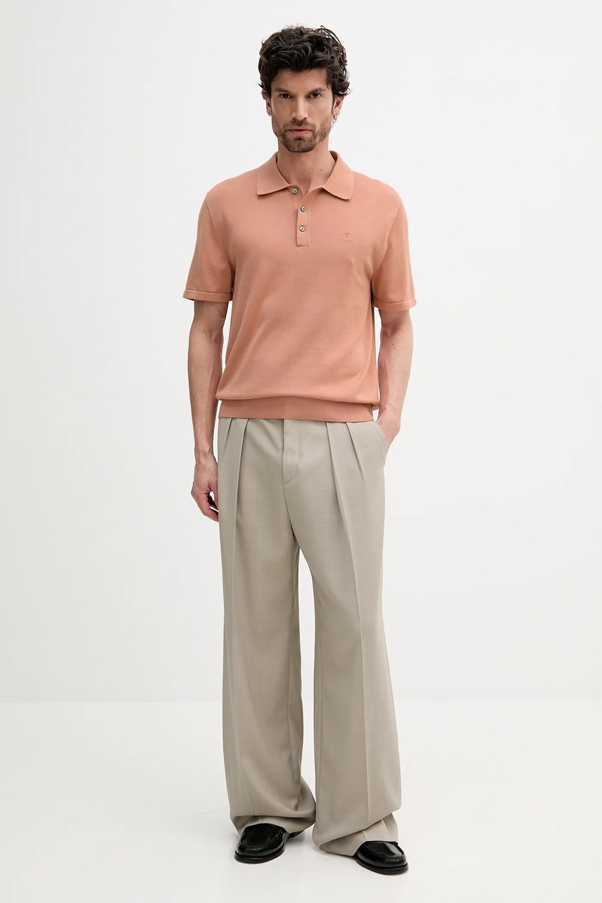 Хлопковое поло Calvin Klein цвет оранжевый однотонное LV04LC326G