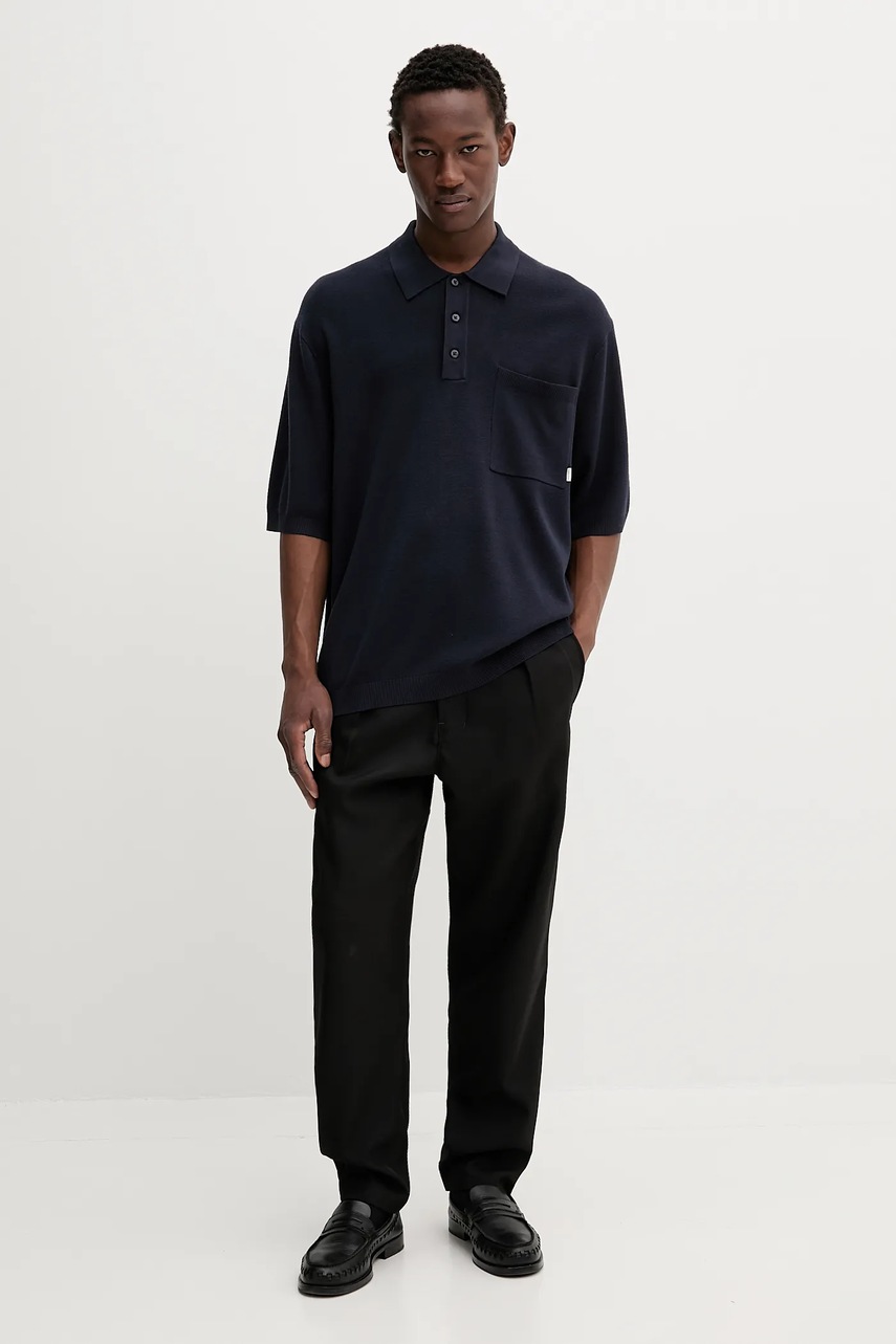 Поло Calvin Klein цвет синий однотонное LV04LC331G