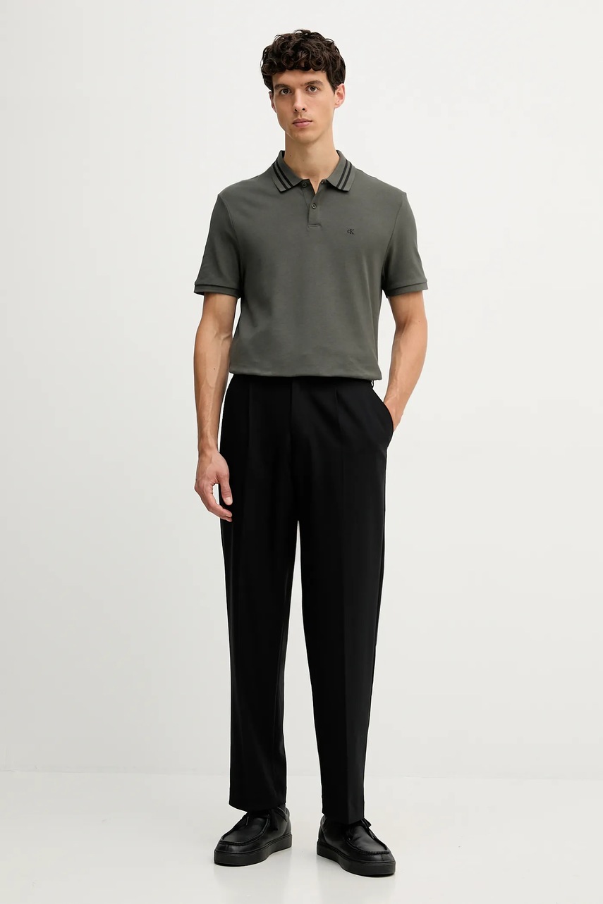 Хлопковое поло Calvin Klein Jeans цвет белый с принтом LV04RC276G