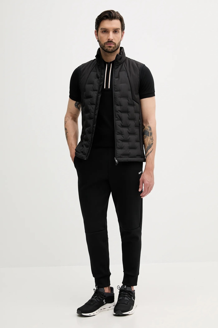 Поло BOSS Green цвет чёрный с аппликацией 50544450