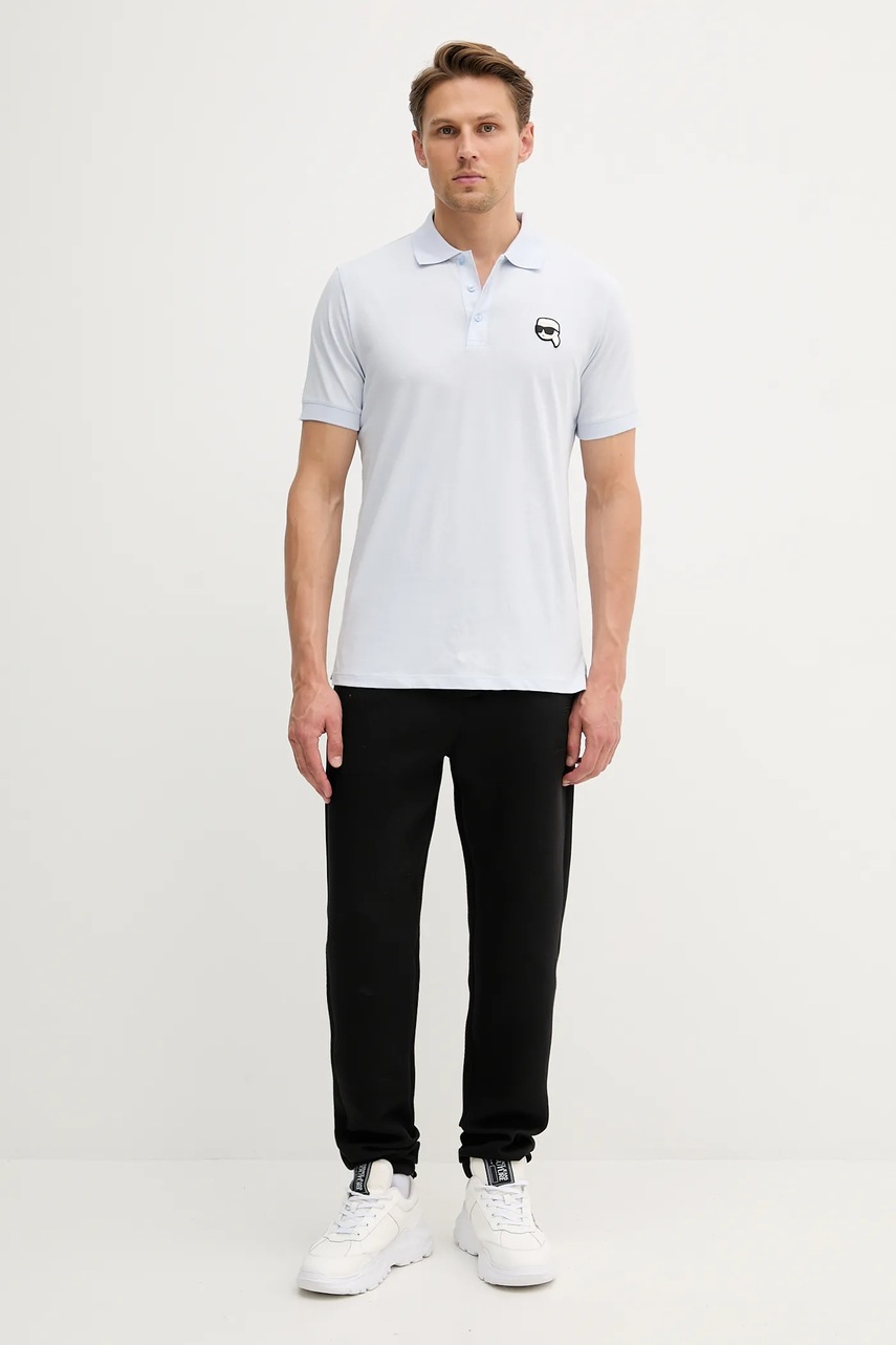 Хлопковое поло Karl Lagerfeld с аппликацией 553224.745710