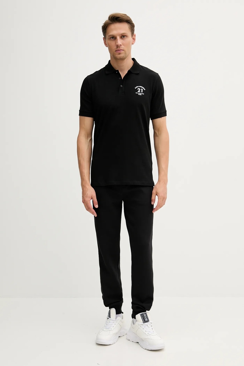 Поло Karl Lagerfeld цвет чёрный с аппликацией 553235.745017
