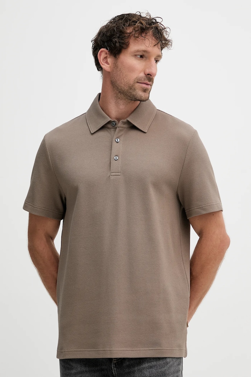 Michael Kors tricou polo culoarea maro, uni, CT552LFHSA