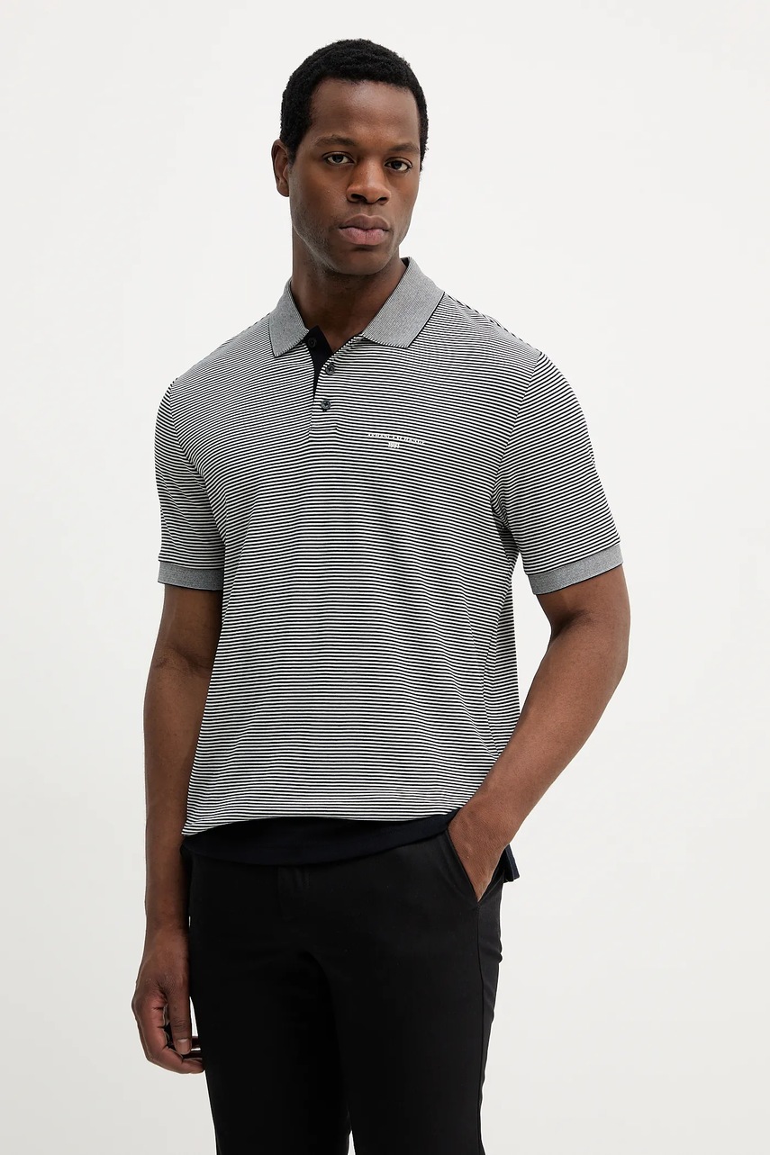 Levně Bavlněné polo tričko Armani Exchange pánské, tmavomodrá barva, XM000995 AF15917