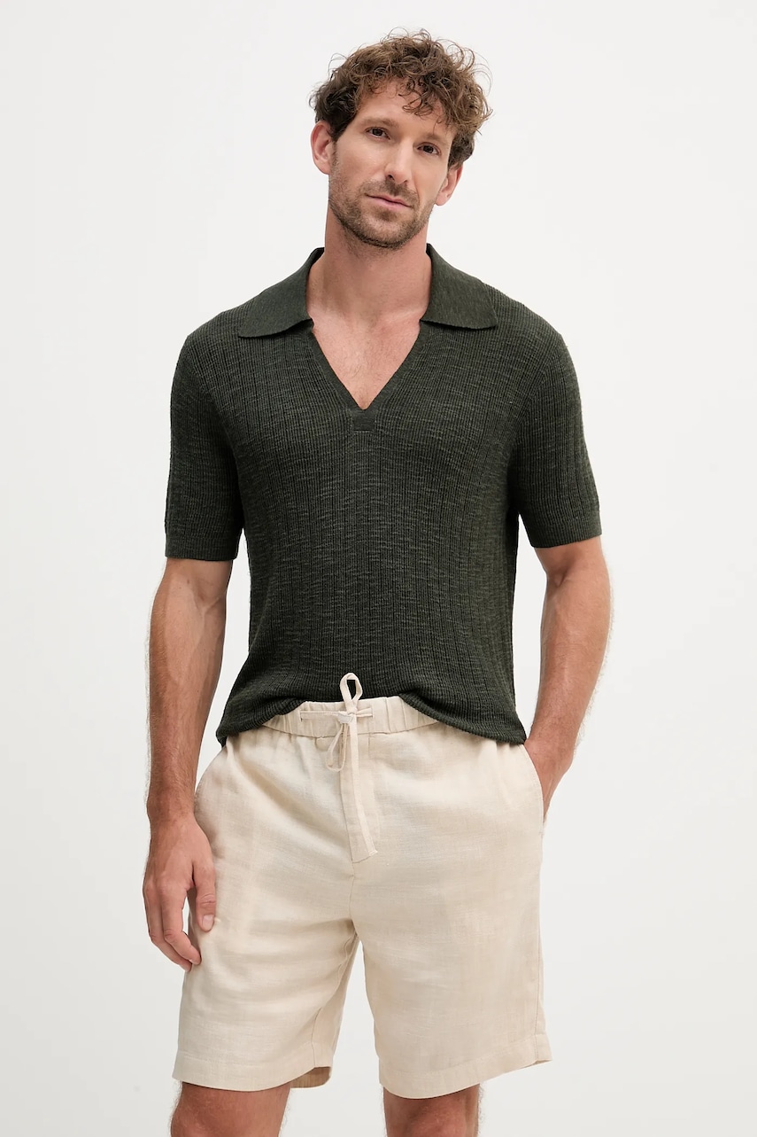 Frescobol Carioca tricou polo din in culoarea verde, uni, 2420.842