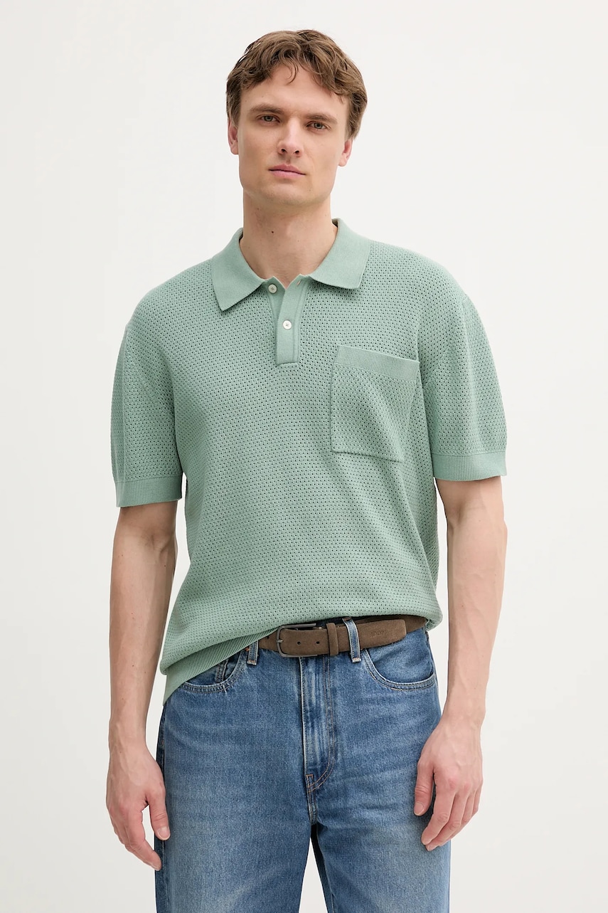 Pepe Jeans polo din bumbac culoarea verde, uni, PM702536