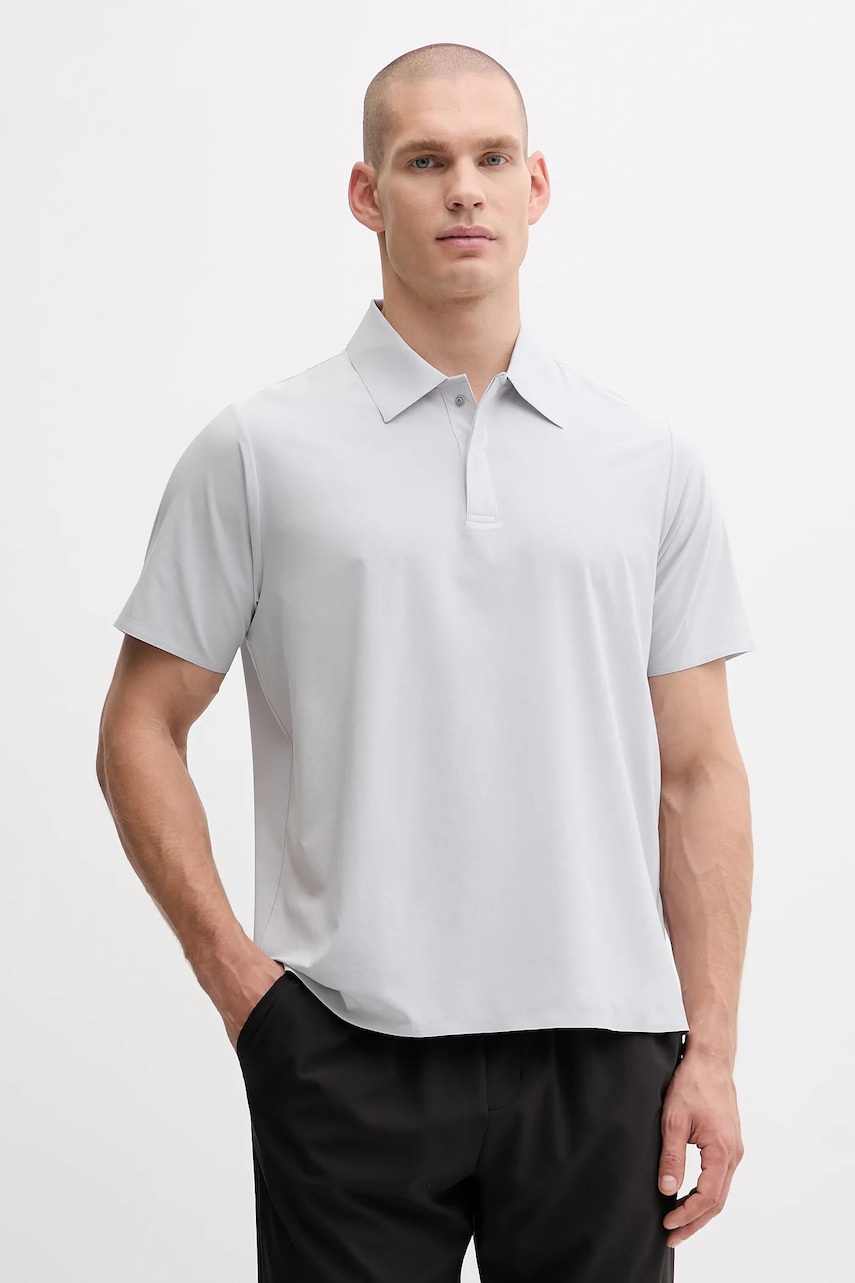 Levně Tréninkové polo tričko Calvin Klein Performance pánské, šedá barva, LVGMF5K103