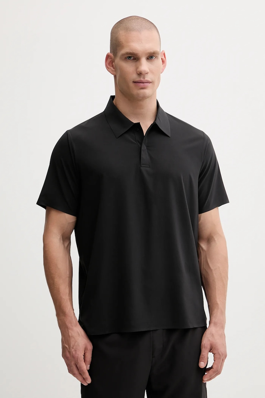 Levně Tréninkové polo tričko Calvin Klein Performance pánské, černá barva, LVGMF5K103