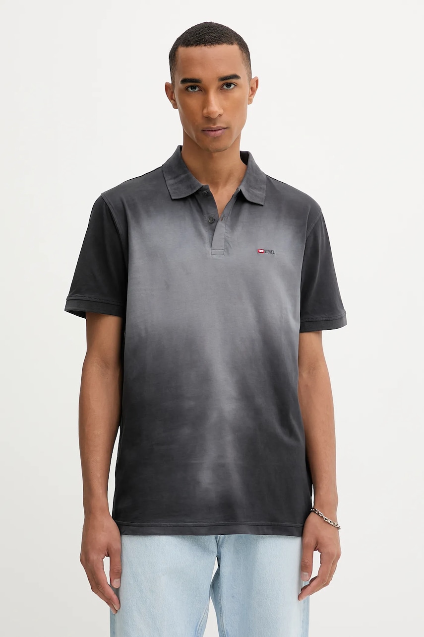 Diesel polo de bumbac T-REJUST-R3 culoarea gri, cu model, A16915.0PKAL