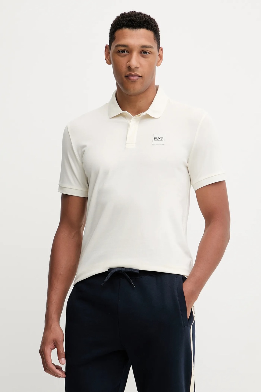 EA7 Emporio Armani tricou polo culoarea bej, uni, AF10373.7M000901