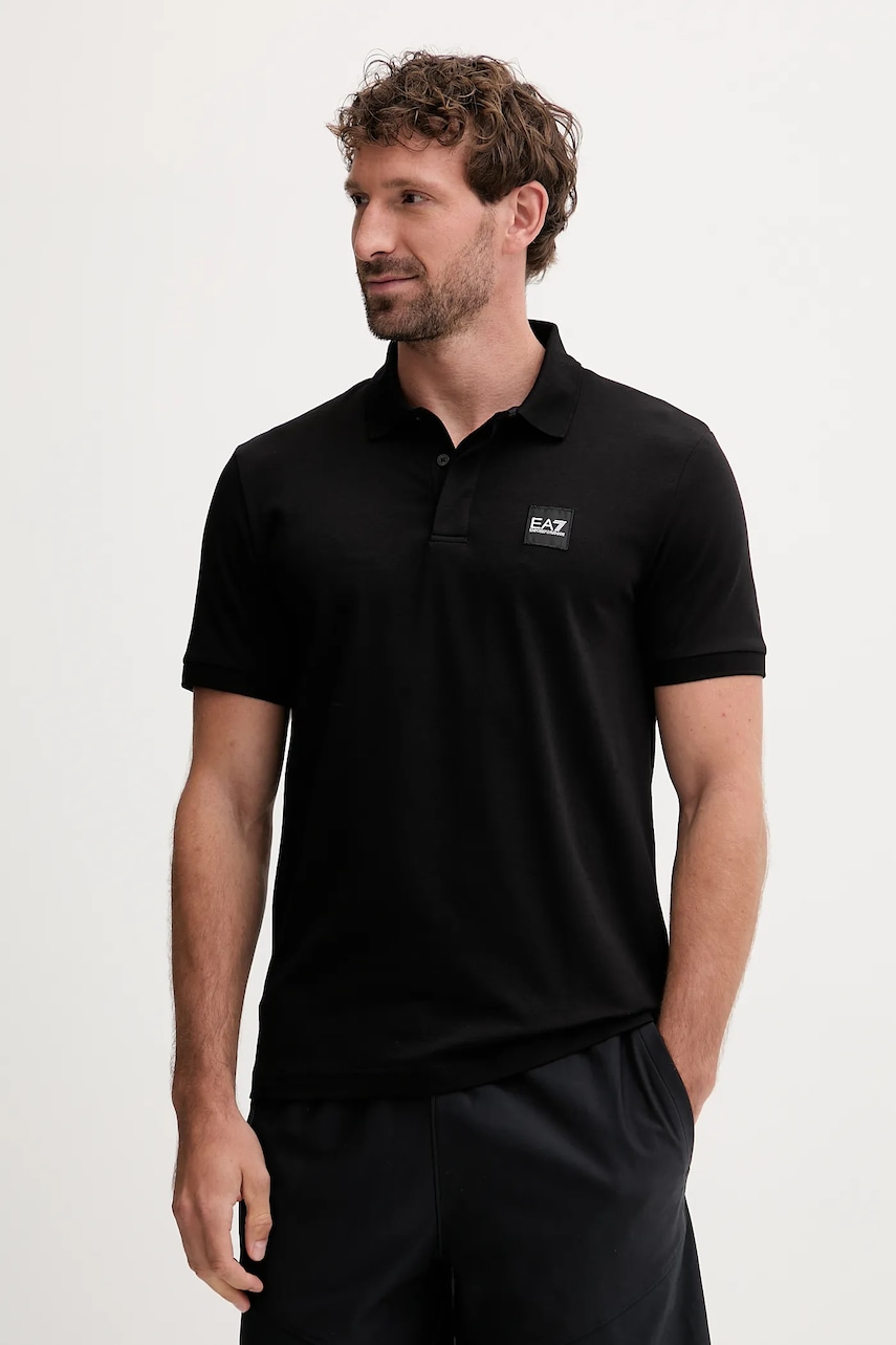 EA7 Emporio Armani tricou polo culoarea negru, uni, AF10373.7M000901