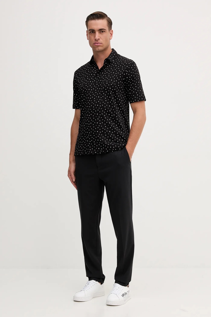 Хлопковое поло Armani Exchange цвет чёрный узор XM000735 AF10356 Хлопковое поло Armani Exchange цвет чёрный узор XM000735 AF10356