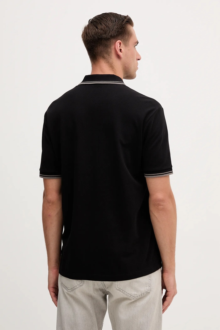 Хлопковое поло Armani Exchange цвет чёрный однотонное XM001349 AF16246 Хлопковое поло Armani Exchange цвет чёрный однотонное XM001349 AF16246