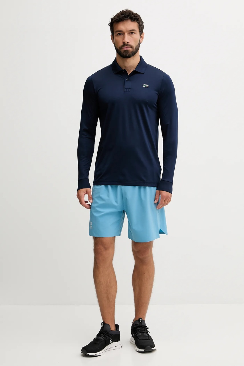 Лонгслив Lacoste цвет синий однотонная DH2615