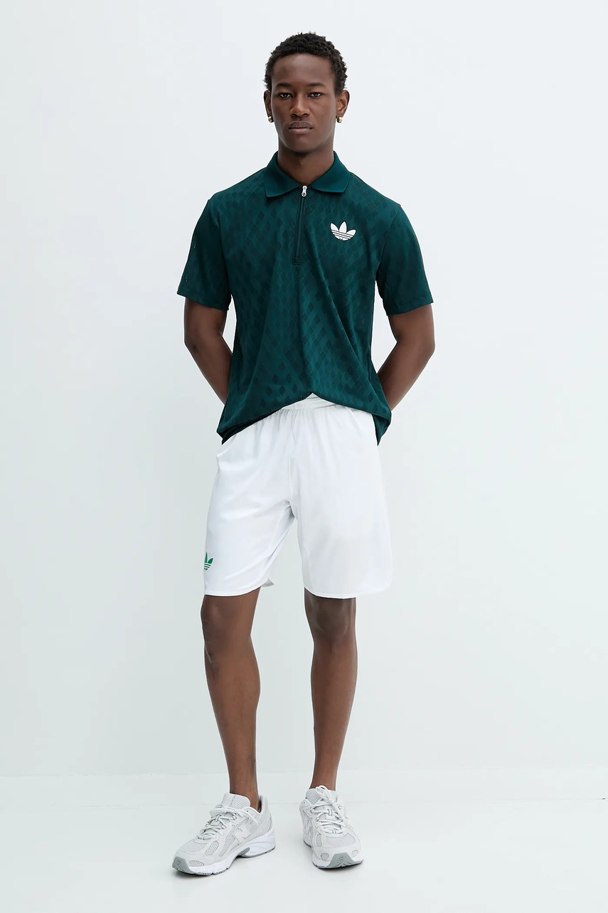 Поло adidas Originals Polo Pro цвет зелёный с принтом JY4848