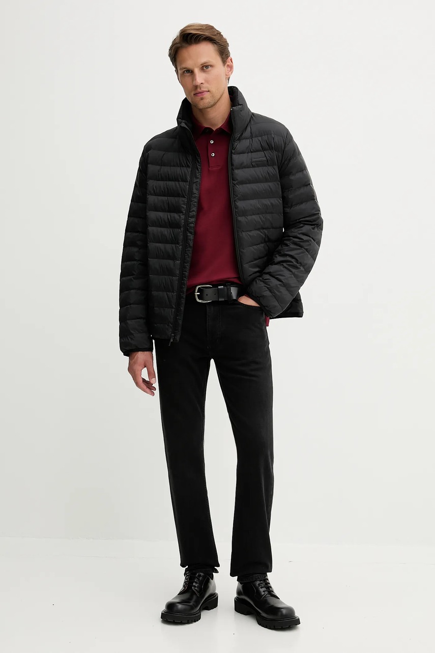 Хлопковый лонгслив Calvin Klein цвет бордовый однотонная LV040EM909