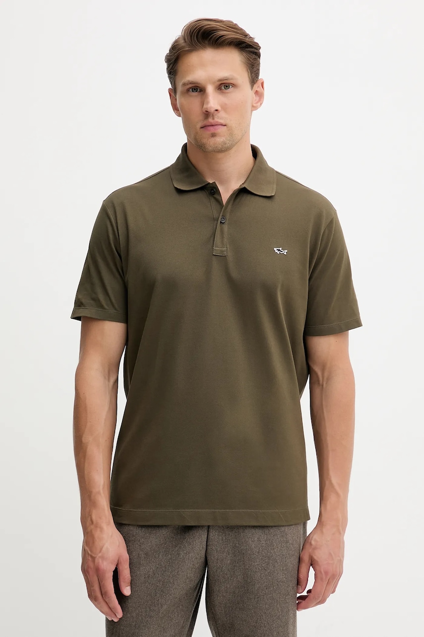 Paul&Shark polo de bumbac Knitwear culoarea verde, uni, 99311000